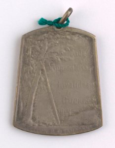 Aide et Apprentissage des Invalides de la Guerre 1914-1918 Section Brabançonne, medal by Jacques Marin (1877-1950), Belgium, 1918, Coins and Medals Department of the Royal Library of Belgium, 2Lef 104-40 (verso)