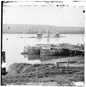 Aiken's Landing, Virginia. Double-turreted monitor U.S.S. on James River LOC cwpb.03591
