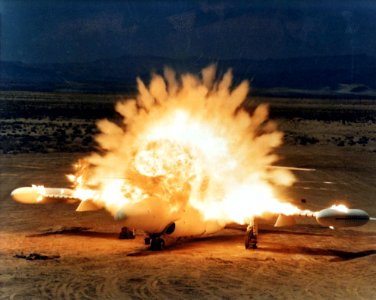 AIM-9 explodes F-89 ground target 1979