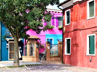 Alley buildings colourful photo