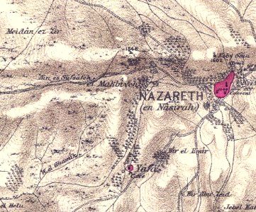 Ain es Sufsafeh and el Makbiyeh in Survey of Western Palestine 1880.05 (cropped)