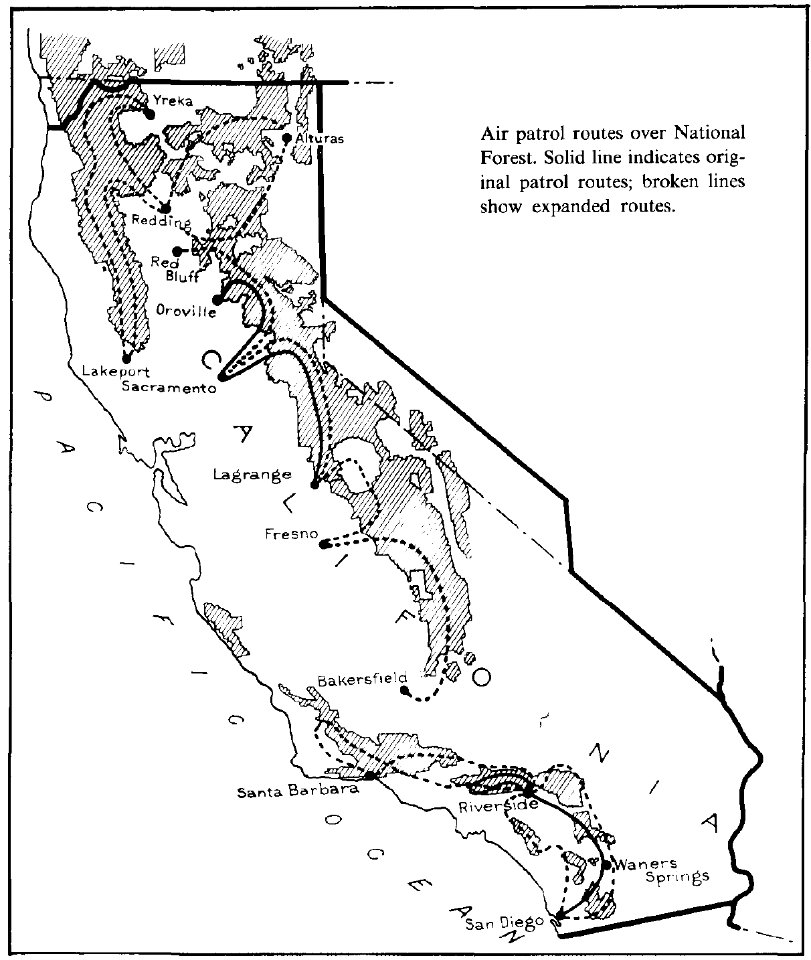 Air Patrol Routes over National Forest 1924