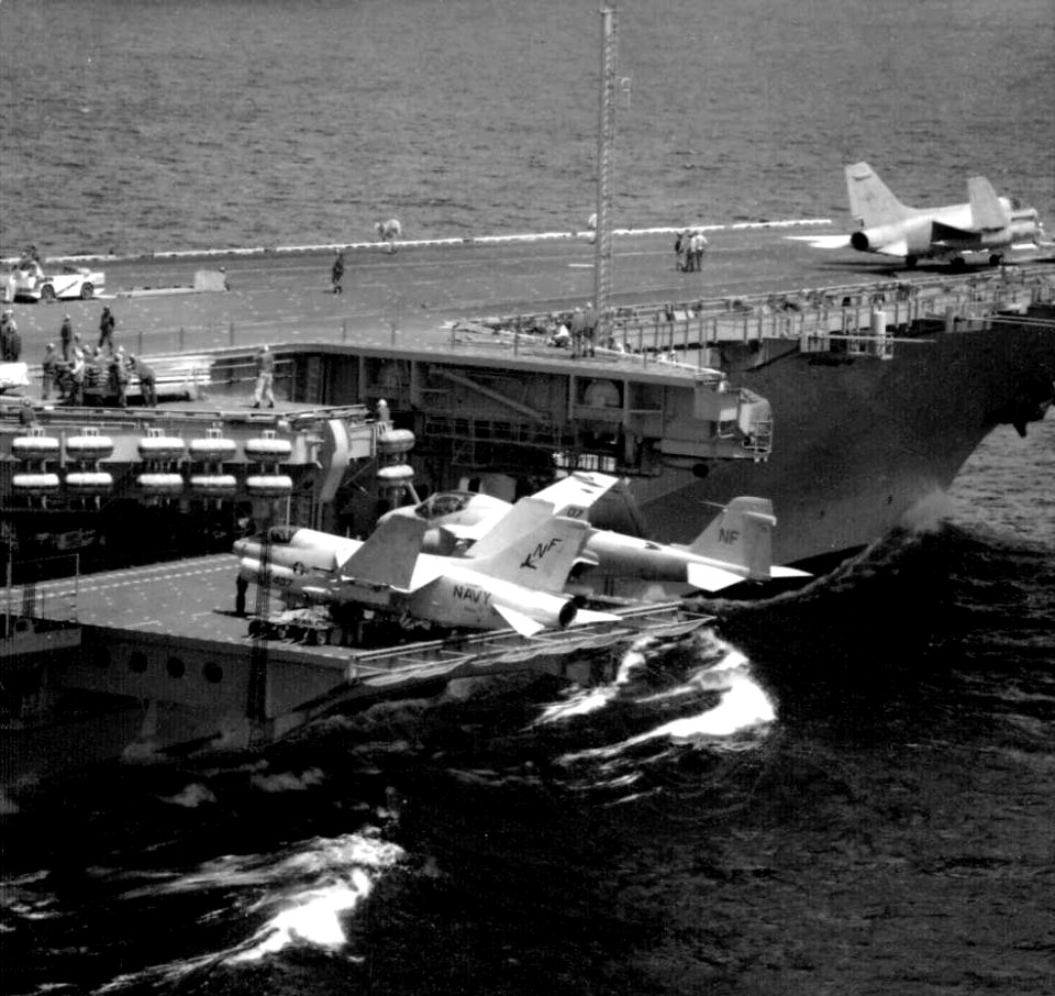 Aircraft elevator of USS Midway (CV-41) in 1984