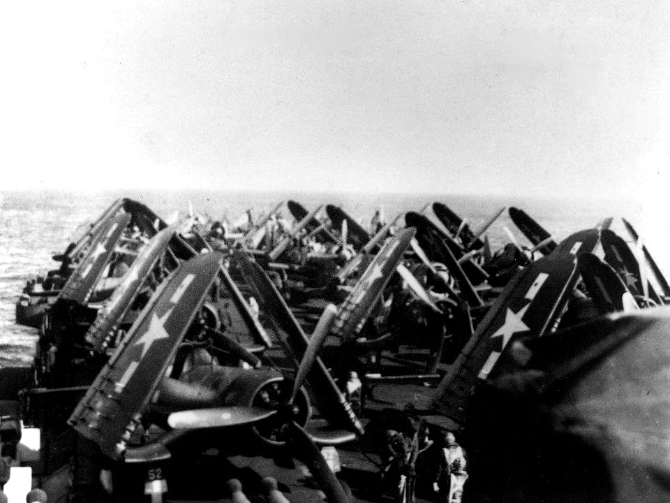 Aircraft of CVG-5 on USS Franklin (CV-13) 1945