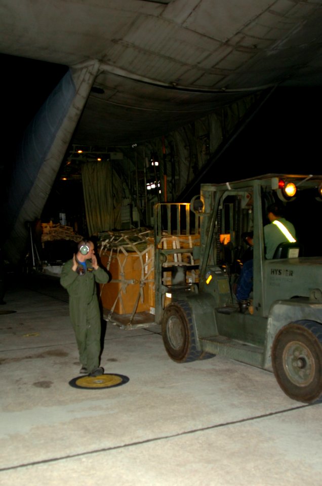 Airmen Unload Supplies in Support of Operation Unified Response DVIDS240920