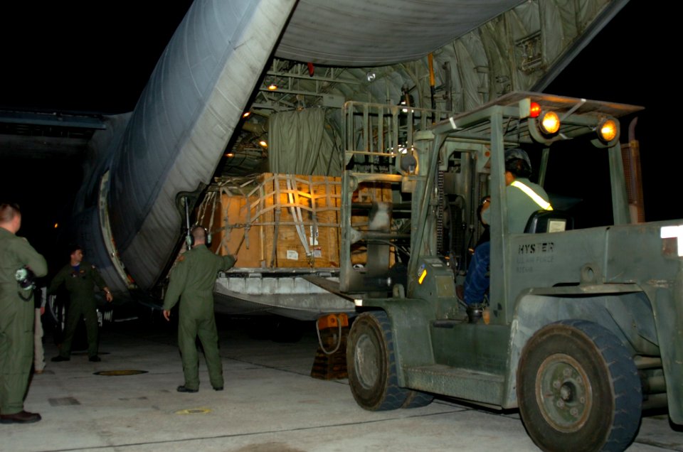 Airmen Unload Supplies in Support of Operation Unified Response DVIDS240921