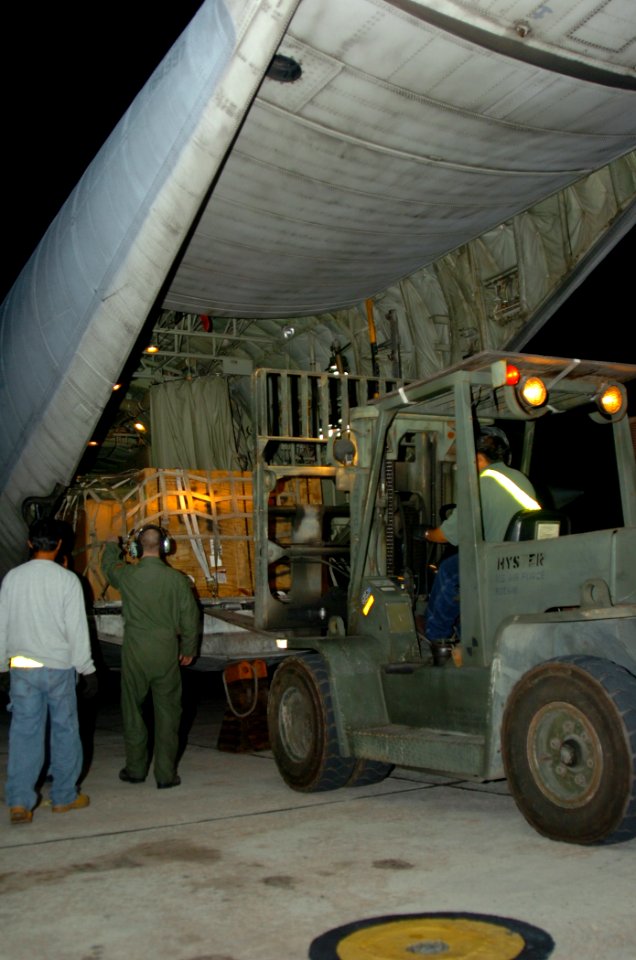 Airmen Unload Supplies in Support of Operation Unified Response DVIDS240919