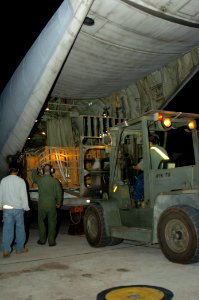 Airmen Unload Supplies in Support of Operation Unified Response DVIDS240919