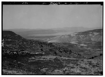 Ajlun district. Lake of Galilee. Telephoto from M'keis, showing Semach and Tiberias LOC matpc.02781