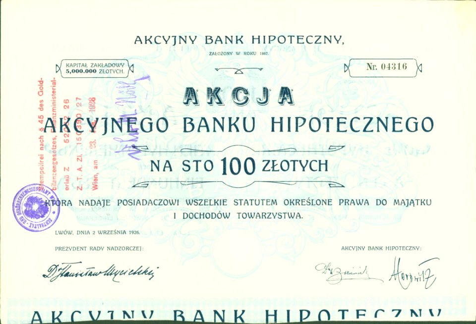 Akcyjny Bank Hipoteczny 1926