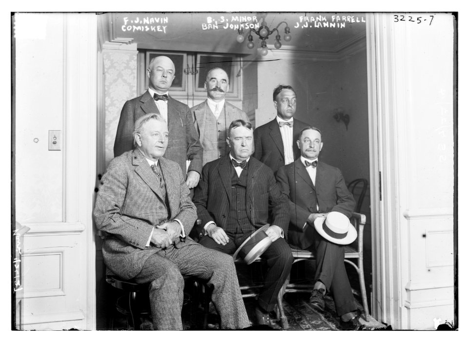 AL club presidents- Frank Navin, Detroit; Benjamin S. Minor, Washington; Frank Farrell, N.Y.; Charles Comiskey, Chicago; Ban Johnson AL President; Joseph Lannin, Boston (baseball) LCCN2014697472