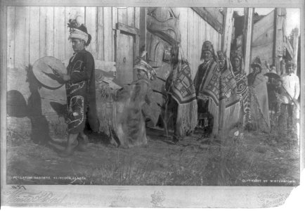 Alaskan Indians in old dancing costumes- Potlatch dancer, Klinquon LCCN2007680807