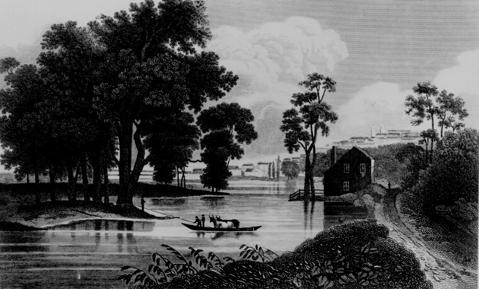 Albany NY from Van-Unsselaens Island JH Hinton 1846