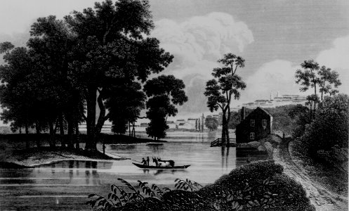 Albany NY from Van-Unsselaens Island JH Hinton 1846