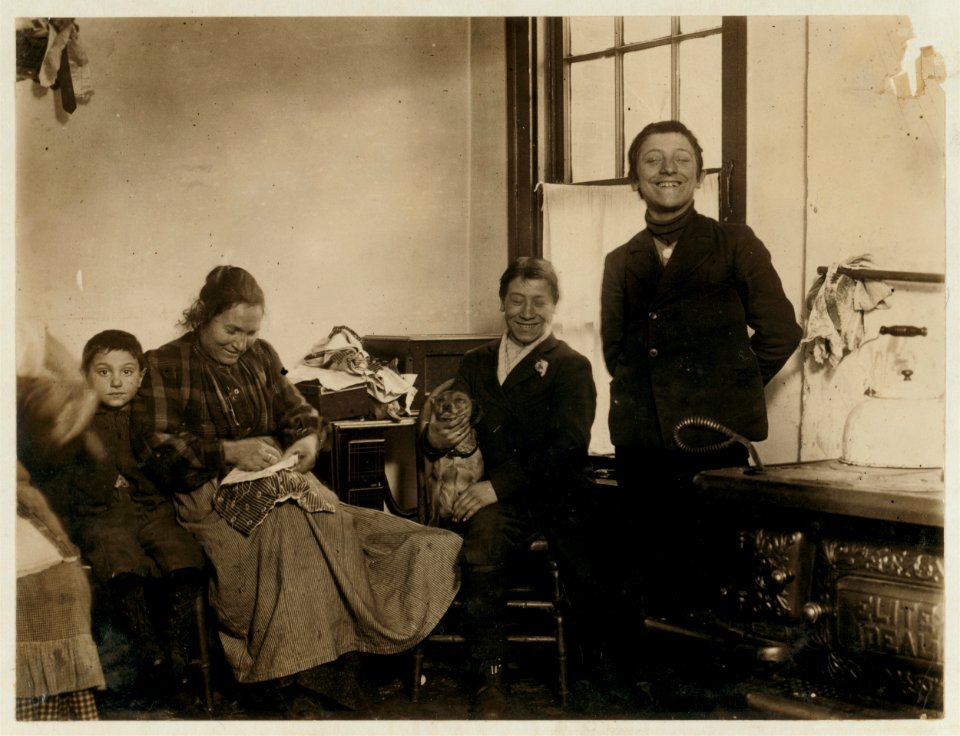 Albernesi Family, 126 W. Eagle St. Left to right- Frank Albernesi, 5 years old. Libori Albernesi, 15 years old, Joseph Albernesi, 13 years old. Family goes to country in summer to pick LOC cph.3b06597
