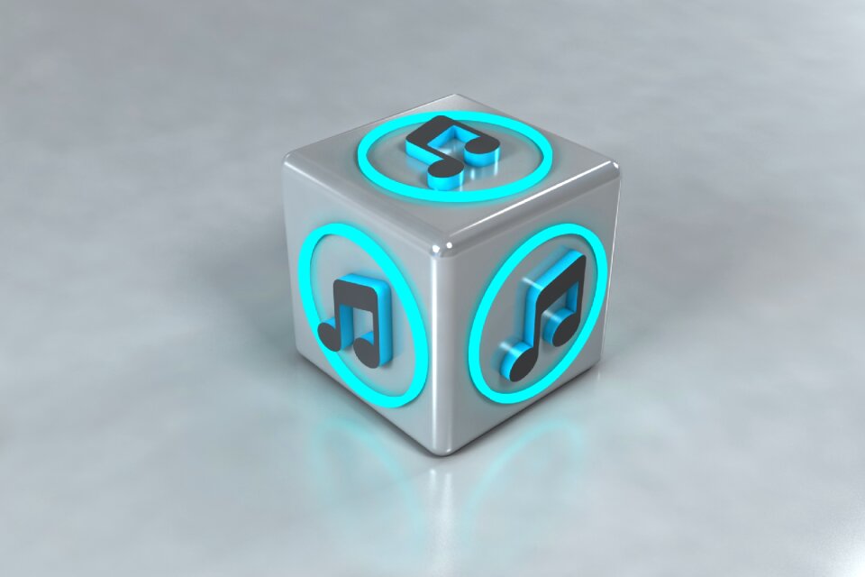 Musical note 3d symbol illustration