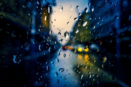 Window raining water photo