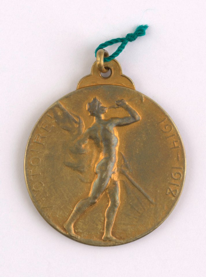 Albert Roi des Belges - Victoire! 1914-1918, medal by Jacques Marin (1877-1950), Belgium, 1918, Coins and Medals Department of the Royal Library of Belgium, 2Lef99-6 (verso)