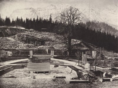 Albert, Joseph - Bayerische Königsschlösser, Schloss Linderhof – Baustelle der Terrassenanlage am Linderbichel (Zeno Fotografie)