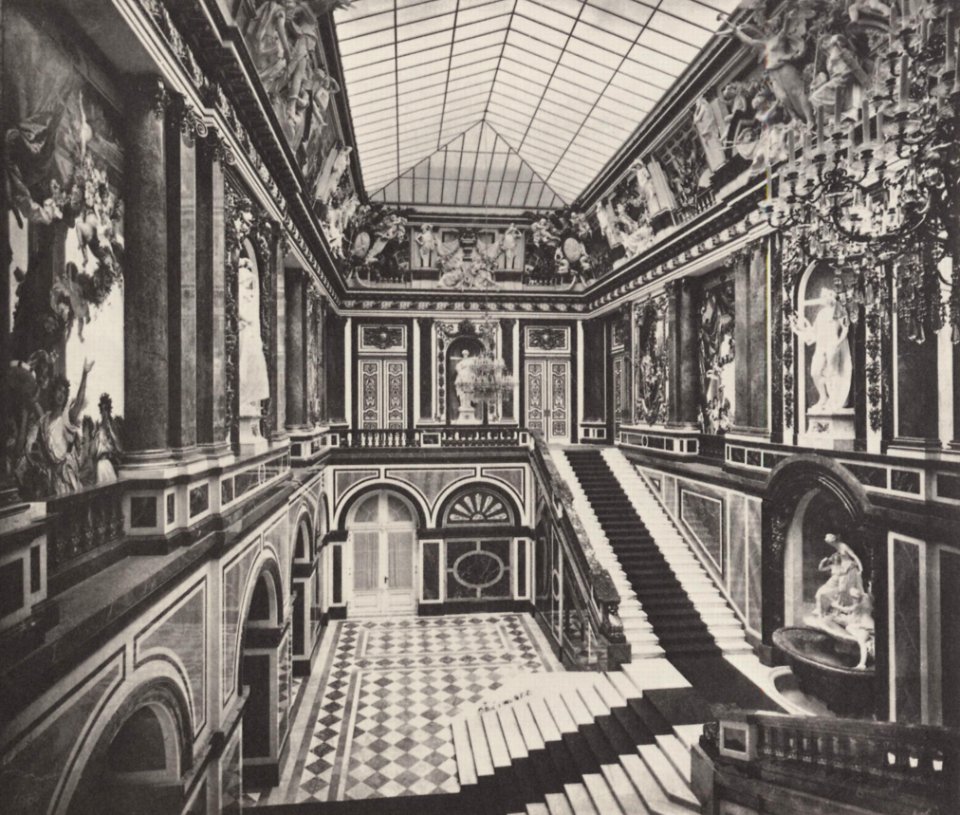 Albert, Joseph - Bayerische Königsschlösser, Schloss Herrenchiemsee – Südliches Treppenhaus (Zeno Fotografie)