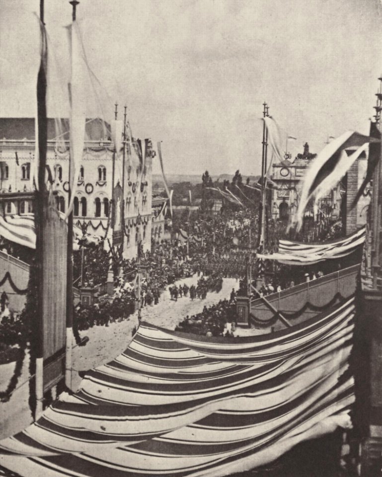 Albert, Joseph - München, Ludwigstraße – »Siegeseinzug« der bayerischen Truppen am 16. Juli 1871 (2) (Zeno Fotografie)