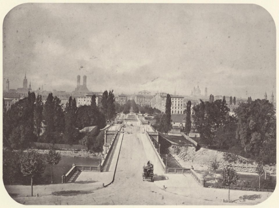 Albert, Joseph - München, Maximilianbrücke und Maximilianstraße nach Westen (Zeno Fotografie)