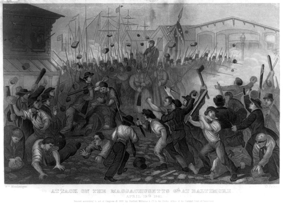 Attack on the Massachusetts 6th at Baltimore, April 19, 1861 LCCN2004680236