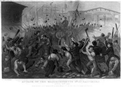 Attack on the Massachusetts 6th at Baltimore, April 19, 1861 LCCN2004680236