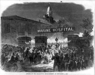 Attack on the Quarantine establishment (Staten Island, N.Y.) on September 1, 1858 LCCN2005677916 photo