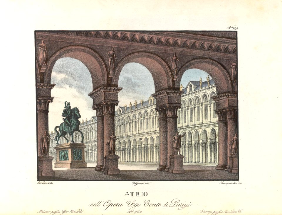 Atrio - Set design by Sanquirico for Ugo, Conte di Parigi (Milan, 1832)