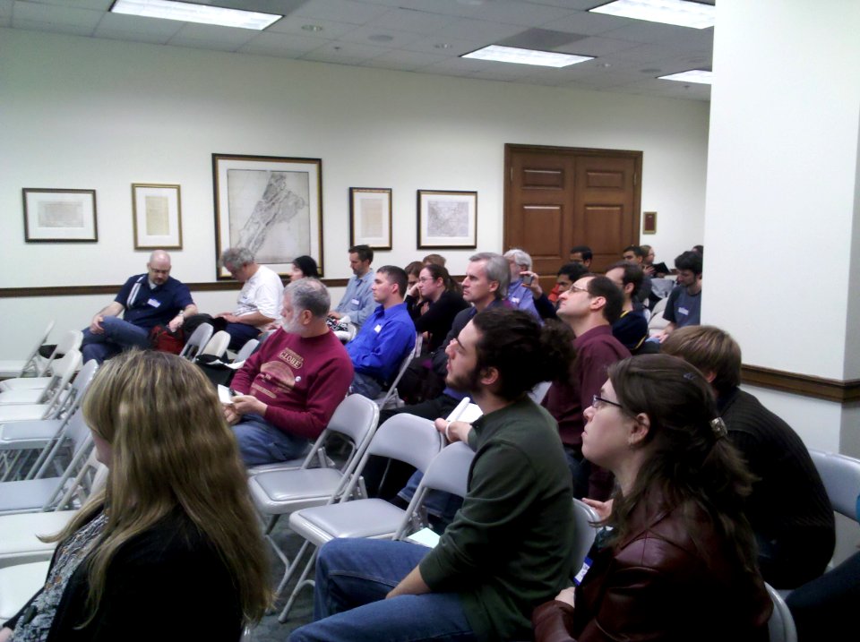 Attendees at the Wikipedia 10th Anniversary Meet Up at the National Archives