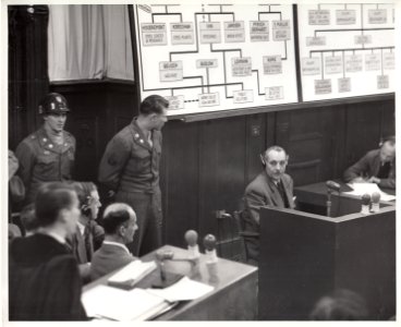 Attorney Alfred Schilf on witness stand during the Krupp Trial