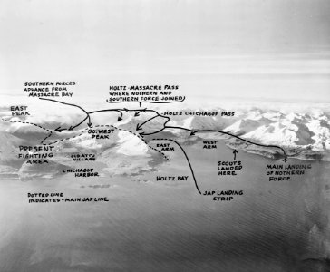 Attu photo with battle descriptions 1943