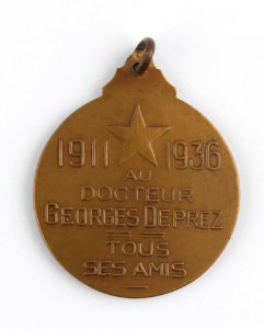 Au Docteur Georges Deprez, medal by Pierre Theunis, Belgium, (1936), Coins and Medals Department of the Royal Library of Belgium, 2N141 - 2 (verso)