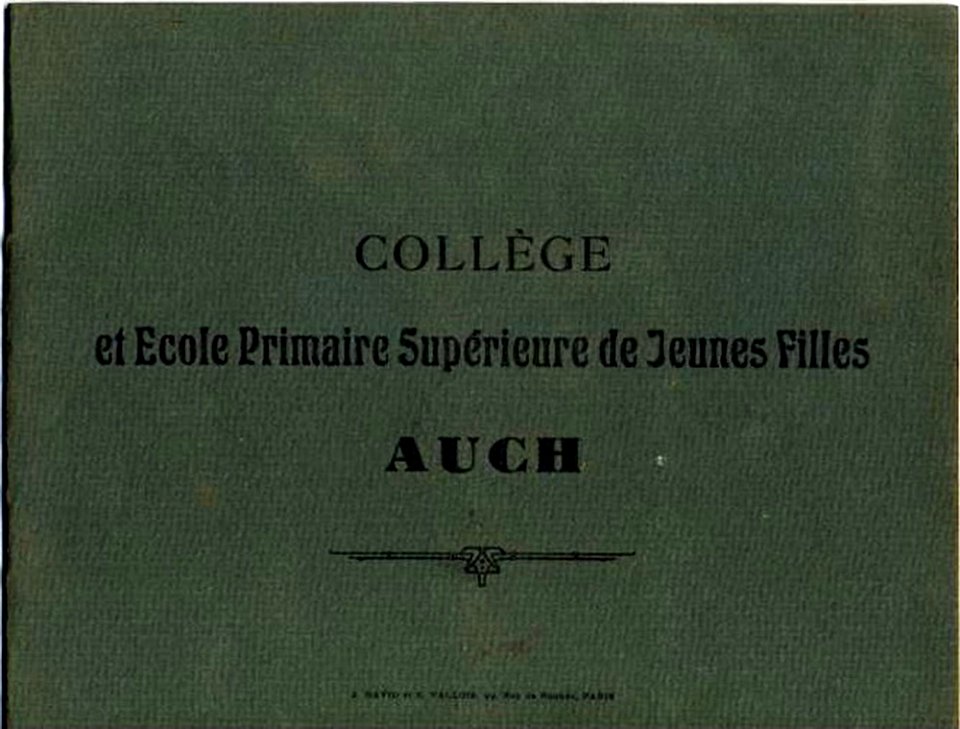 Auch, collège et école supérieure de jeunes filles, couvre (David & Vallois)