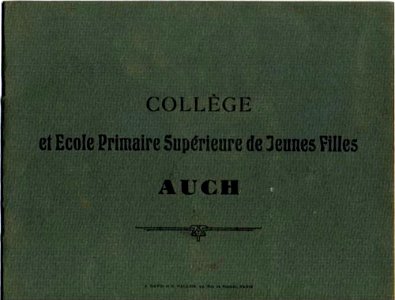 Auch, collège et école supérieure de jeunes filles, couvre (David & Vallois)