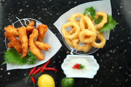 Fried chicken fingers snacks deep fried