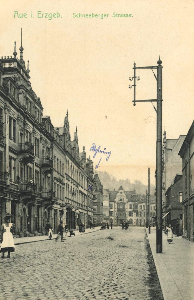 Aue i. Erzgb., Sachsen - Schneeberger Straße (Zeno Ansichtskarten)