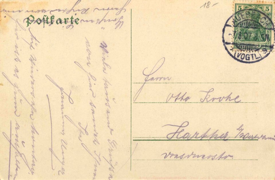 Auerbach (Vgtl.), Sachsen - Stadtansicht (back) (Zeno Ansichtskarten)