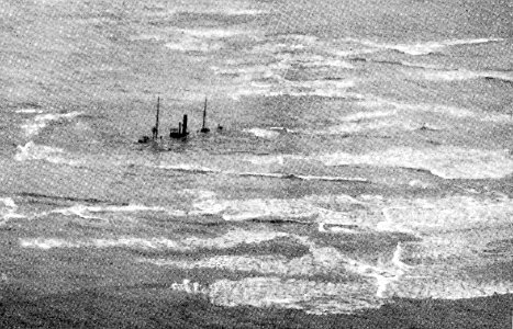 Auf Borkumriff 1918 gestrandetes Vorpostenboot