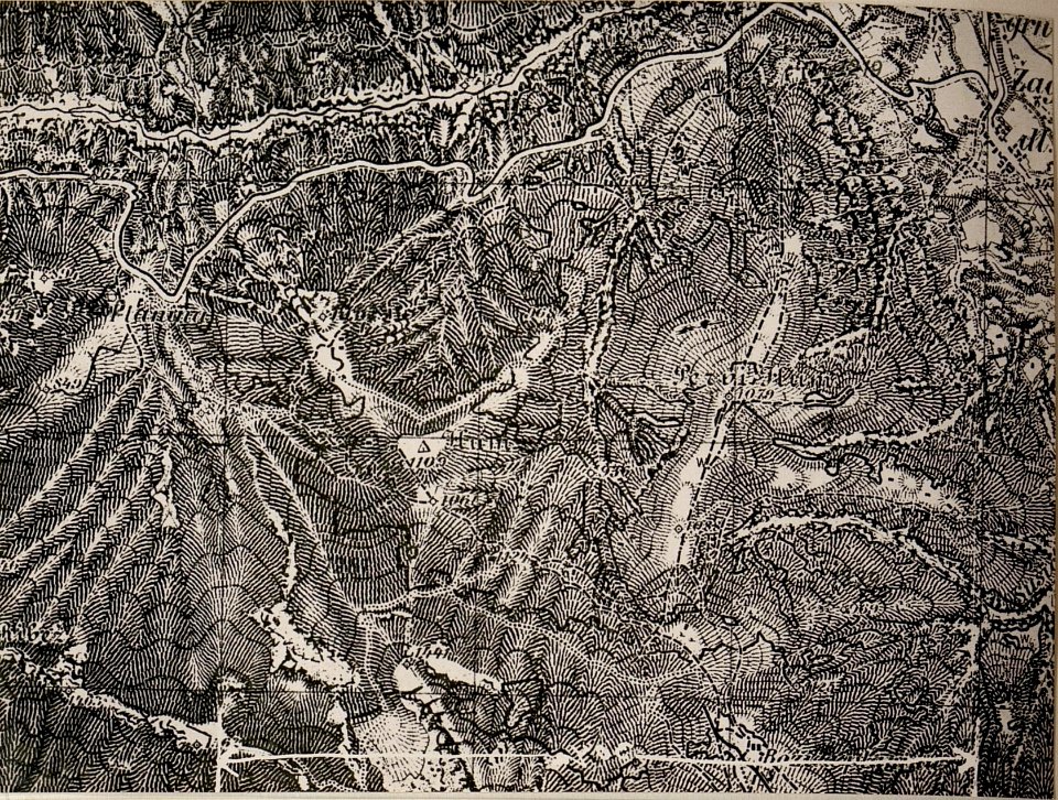 Aufn.Sektion 1,25.000. Planquadrat, 1251, 1249, 1281, 1280, 1279, vergrössert auf 1,10.000 für Kriegs-Vermessung. (7-X.1917.) (BildID 15802799)
