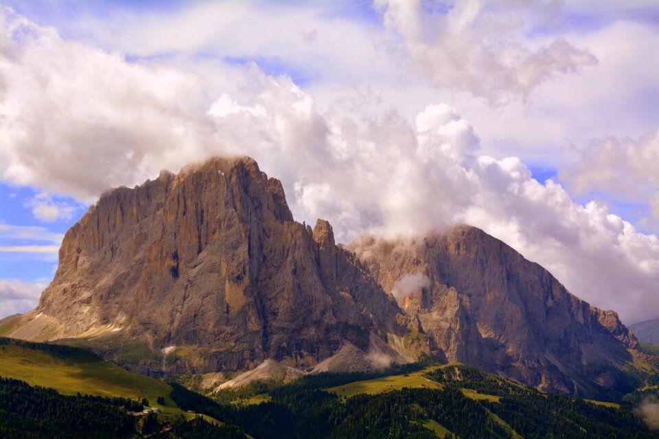 Sassolungo clouds sky