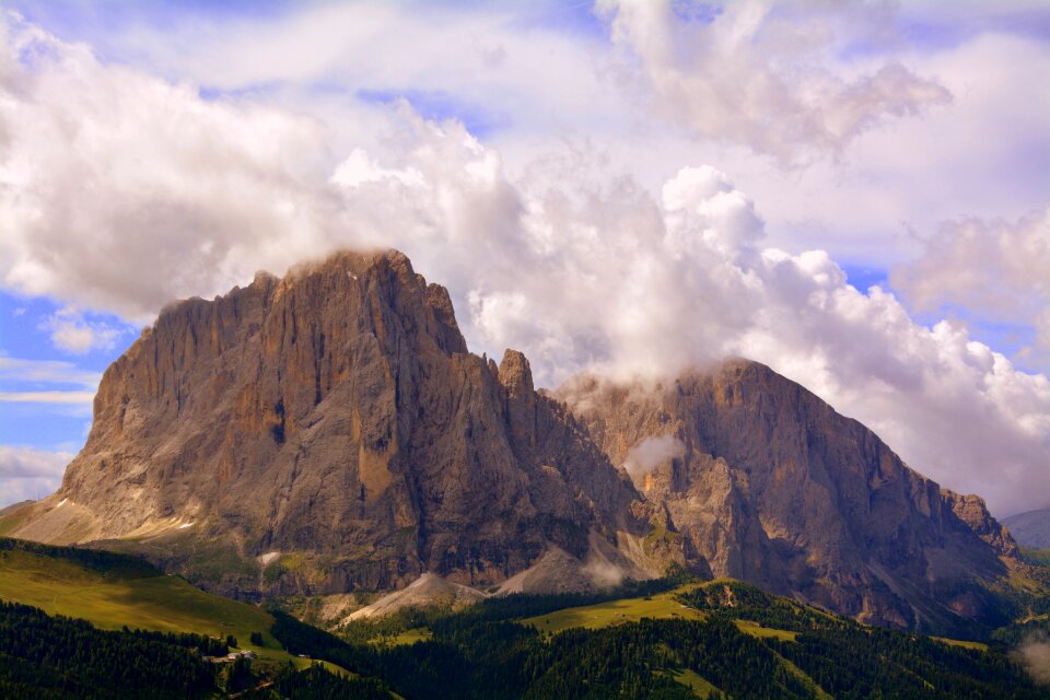 Sassolungo clouds sky photo