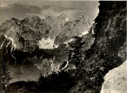 Aufstieg auf die kleine Naboisscharte, Hintergrund Schwalben-Spitzen, aufgenommen am 31.5.1916 (BildID 15473206)