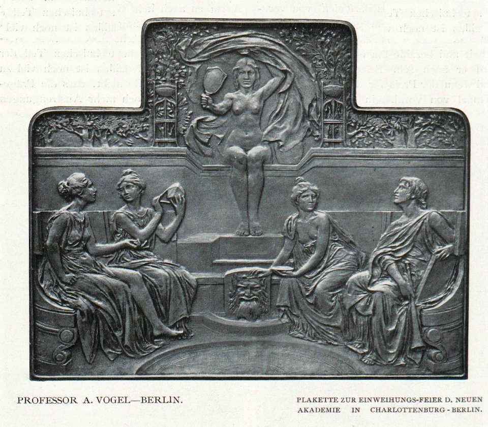 August Vogel - Plakette zur Einweihungsfeier der Neuen Akademie in Charlottenburg