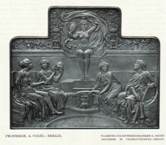 August Vogel - Plakette zur Einweihungsfeier der Neuen Akademie in Charlottenburg