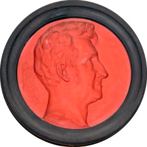 Augustin Pyrame de Candolle, médaillon en terre cuite de Aimé Charles Irvoy, 1871