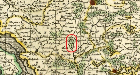 Ausschnitt Pobüller Bauernwald 1680