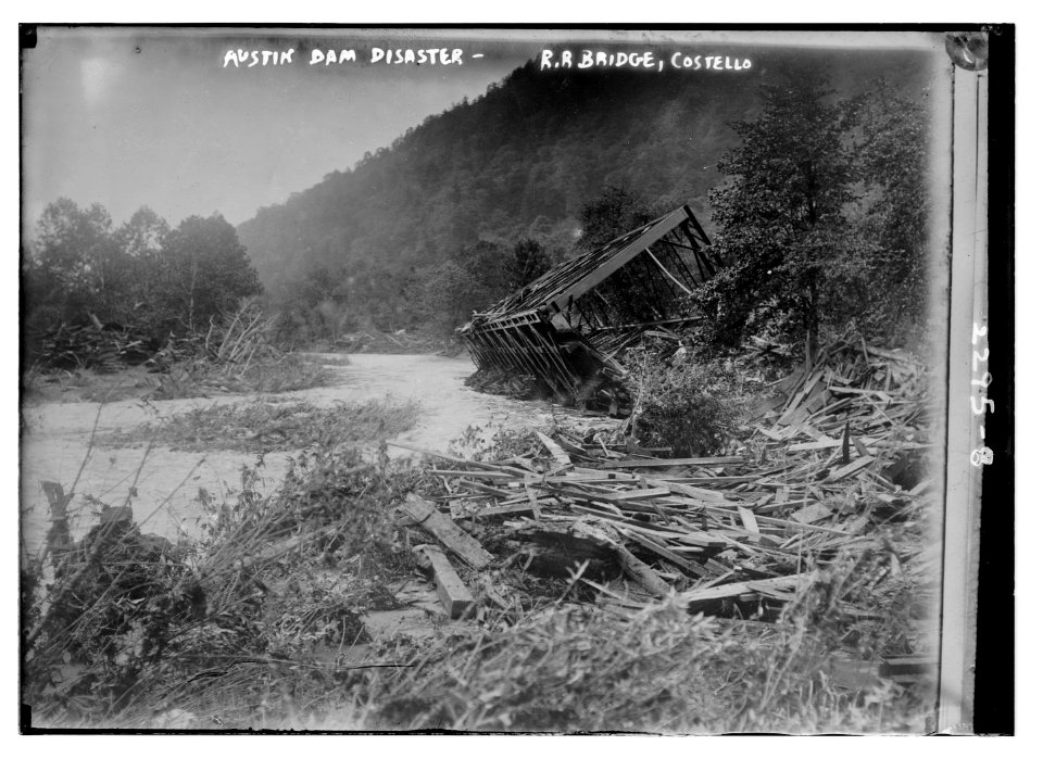 Austin Dam Disaster - RR Bridge, Costello LCCN2014689753