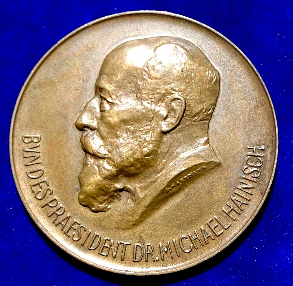 Austria, Art Deco Medal by Grete Hartmann, Michael Hainisch Federal President 1920 ND